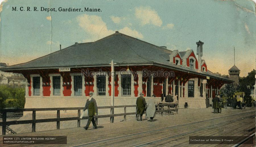 Postcard: Maine Central Railroad Depot, Gardiner, Maine